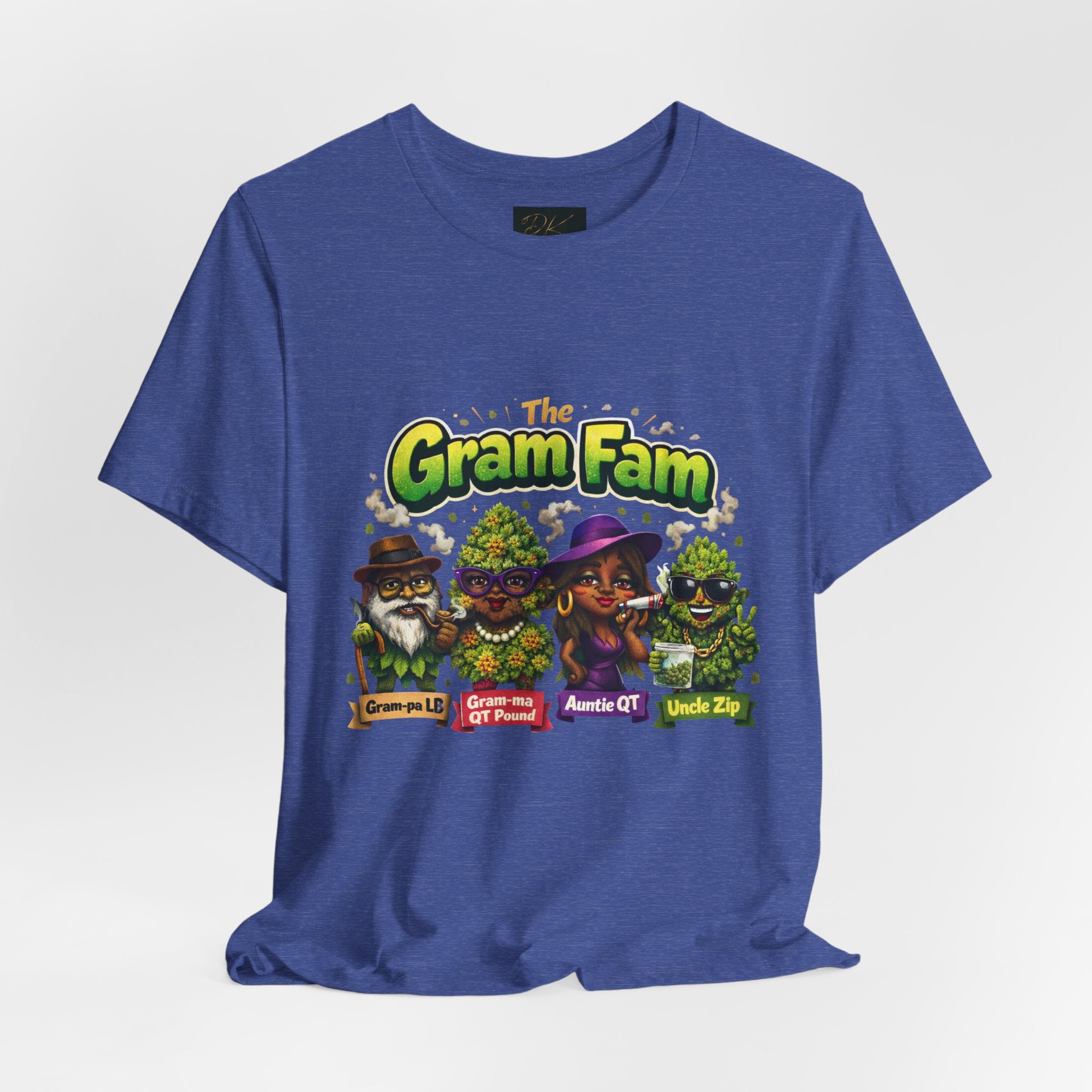 Gram Fam Graphic Tee — Retro Cartoon Family Cannabis Shirt
