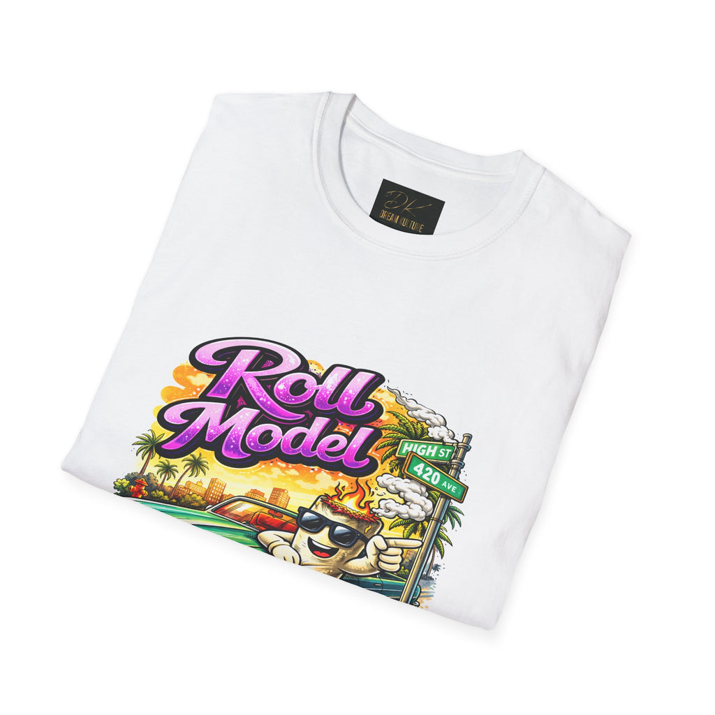 Roll Model Vintage Tee — 'Roll Model' Retro Car Desert Graphic T-Shirt