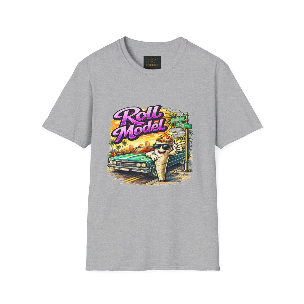 Roll Model Vintage Tee — 'Roll Model' Retro Car Desert Graphic T-Shirt
