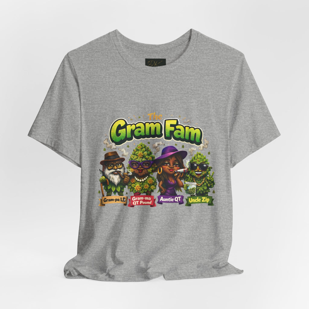 Gram Fam Graphic Tee — Retro Cartoon Family Cannabis Shirt
