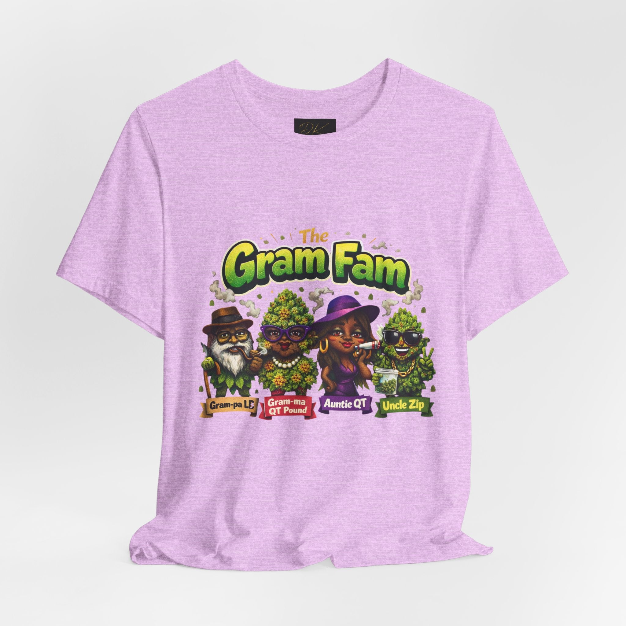 Gram Fam Graphic Tee — Retro Cartoon Family Cannabis Shirt