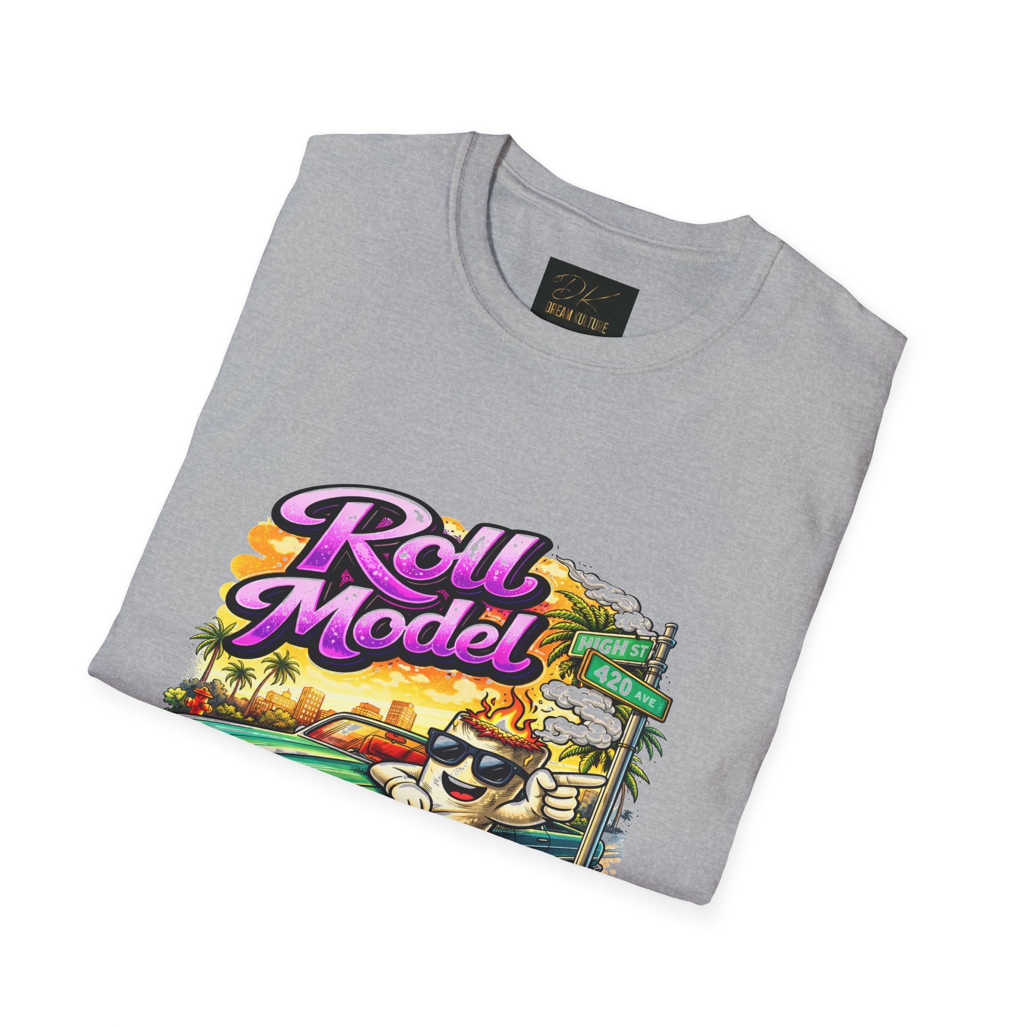 Roll Model Vintage Tee — 'Roll Model' Retro Car Desert Graphic T-Shirt