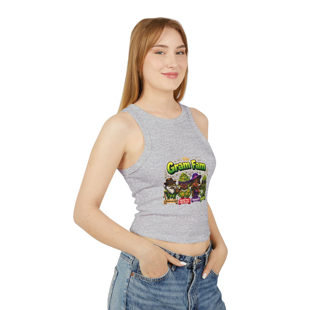 Gram Fam Characters Women's Racer Tank Top – Cute Cartoon Family Graphic