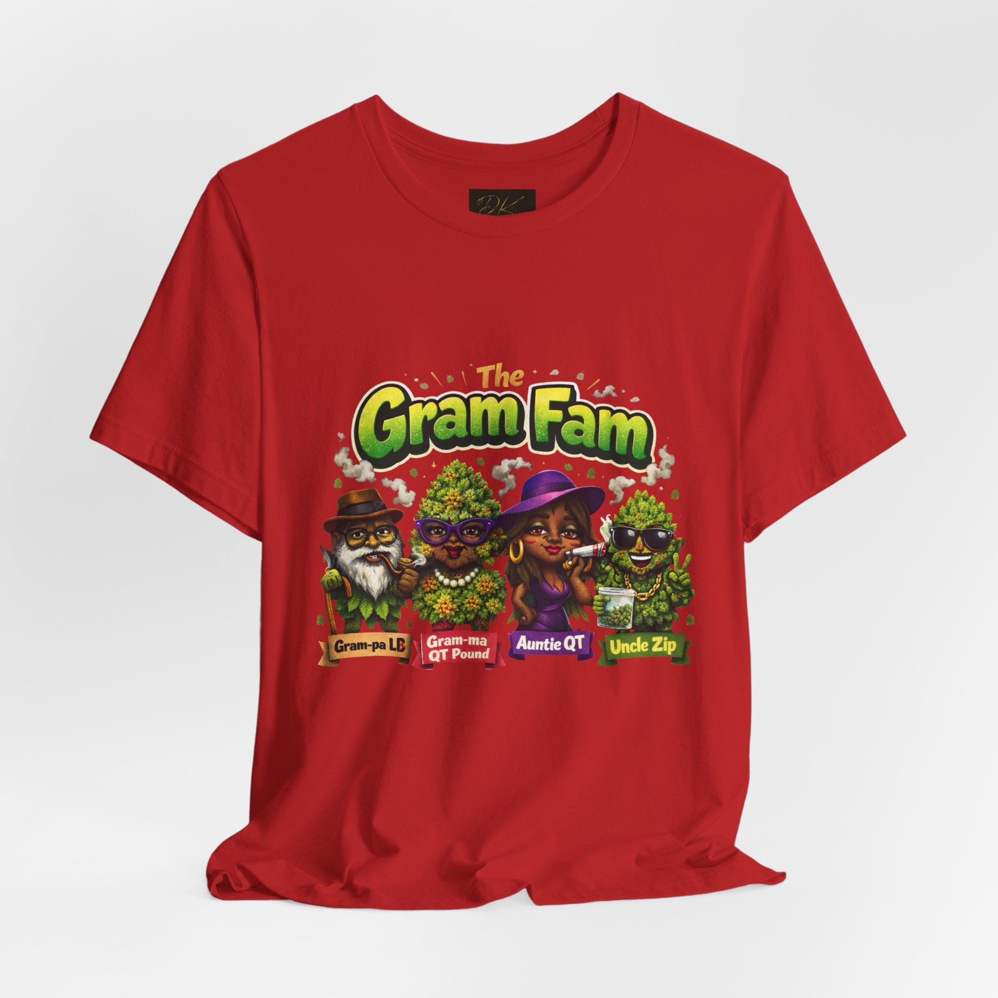 Gram Fam Graphic Tee — Retro Cartoon Family Cannabis Shirt