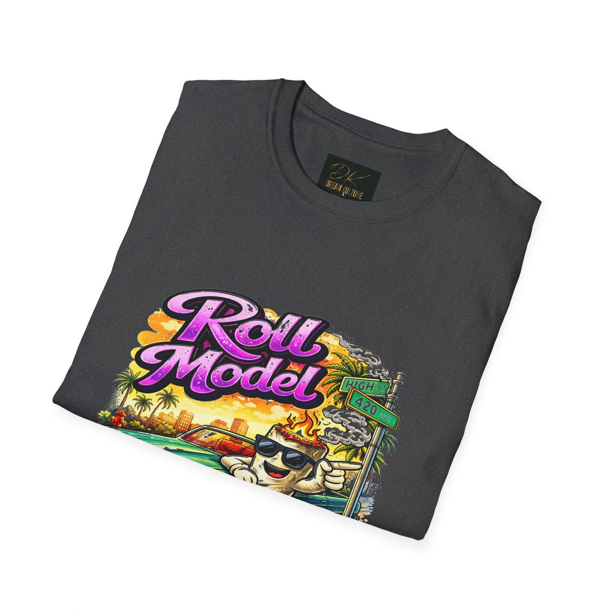 Roll Model Vintage Tee — 'Roll Model' Retro Car Desert Graphic T-Shirt