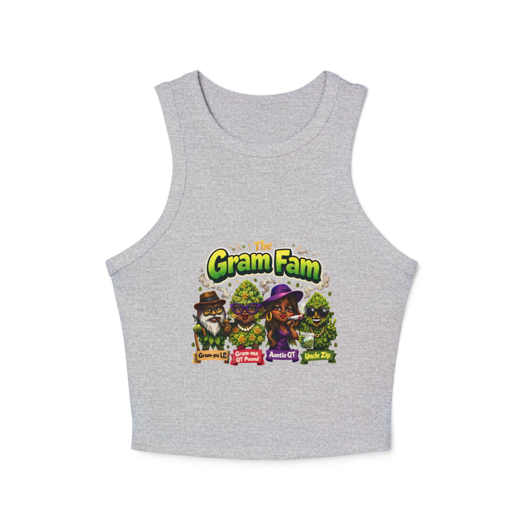 Gram Fam Characters Women's Racer Tank Top – Cute Cartoon Family Graphic