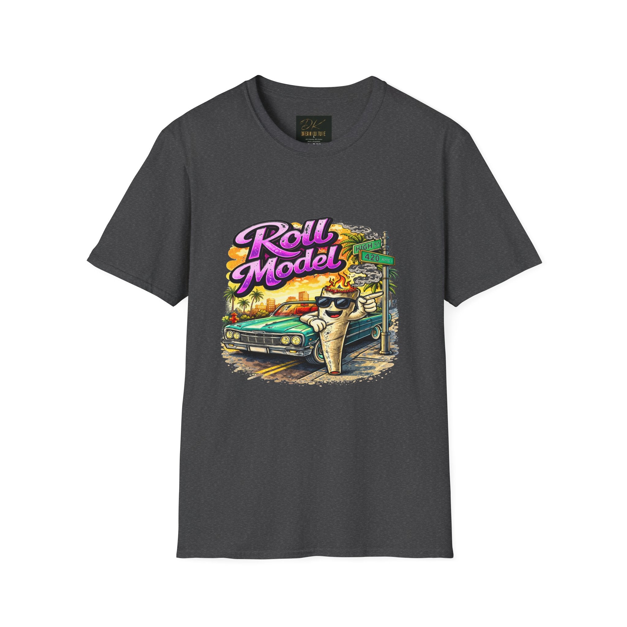 Roll Model Vintage Tee — 'Roll Model' Retro Car Desert Graphic T-Shirt